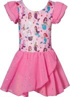 🩰 jubestar girls ballet leotard with ruffle short sleeve, gymnastics tutu dress and sparkle skirt - size 3-11t логотип