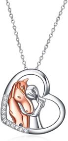 img 4 attached to 🐴 Horse Pendant Necklace: Enchanting Sterling Silver Jewelry Gift for Women and Girls - YFN Horse with Girl Necklace