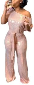 img 4 attached to 💫 Shimmering Elegance: LKOUS Evening Sparkly Jumpsuits for Women