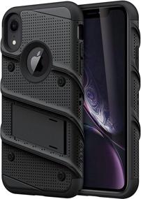 img 4 attached to 📱 Чехол ZIZO Bolt для iPhone XR - Черный: Прочный дизайн с подставкой и ремешком