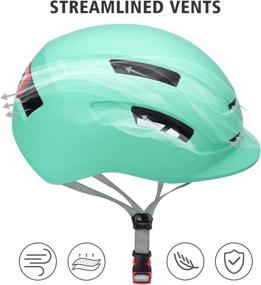 img 2 attached to 🚴 SLANIGIRO Adult Urban Bike Helmet - Enhance Your Safety and Comfort with Adjustable Fit System & Integrated Taillight for Men and Women