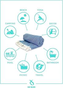img 1 attached to Ray Silver Diamond Turkish 100% Cotton Bathroom Towels: Large Luxury & Quick Dry Towel for Travel, Camping, Bath, Sauna, Beach, Gym, Yoga, Pool & Home Decor (71x40, Thin & Lightweight) - Saxe Blue