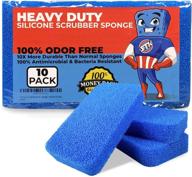 🧽 10 pack of stk heavy duty silicone scrubbers - modern kitchen sponges with zero smell technology - long-lasting kitchen and dish scrubber - silicone sponge 10x more durable logo