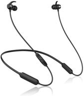 наушники slub true wireless bluetooth waterproof sport hd stereo с микрофоном для шеи, с влагозащитой, с временем воспроизведения 36 часов, устойчивые к поту для мобильных телефонов, с двойной батареей, наушники для iphone/android (черные) логотип