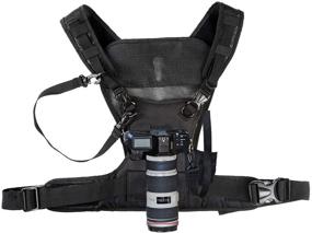 img 2 attached to 📷 Nicama Camera Strap Carrier Chest Harness Vest with Mounting Hubs & Backup Safety Straps for Hiking - Compatible with Canon 6D, 5D Mark II and III, Nikon D800, D810, Sony A7S, A7R, A7SII, Sigma, Olympus DSLR Cameras