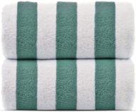 🏖️ towel bazaar 100% cotton turkish cabana striped pool/beach 30'' by 60'' large towels - sea green delight for a relaxing poolside or beach experience logo