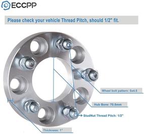 img 3 attached to 🔧 ECCPP 4PCS 1" Накладки для колес 5x4.5 5x114.3 Комплекты с болтами длиной 1/2" 70.5mm - Подходит для Mustang 1994-2004, Crown Victoria, Ranger, Town Car - Болты длиной 1/2