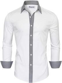 img 4 attached to Toms Ware Casual Contrast TWCS22 INDIBLUE US Men's Shirts Apparel