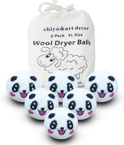 img 4 attached to 🐼 6 Pack of XL Organic Wool Dryer Balls - Reusable & Eco-Friendly Fabric Softener Balls for Laundry - White Panda Home Washing Ball