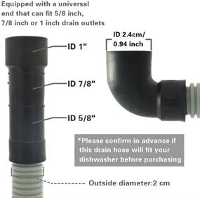 img 1 attached to 🌊 6 Ft Flexible Corrugated Universal Dishwasher Drain Hose with Elbow - Replacement Discharge Hose - Includes Clamp - TT FLEX