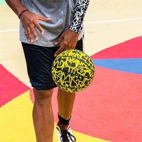 img 1 attached to 🏀 AND1 Fantom Rubber Basketball & Pump (Graffiti Series) - Official Size 7 (29.5"), Ideal for Streetball, Indoor and Outdoor Basketball Games