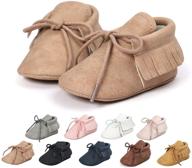 premium soft sole tassel moccasin sneakers for infant baby boys and girls - first walker shoes with anti-slip feature logo