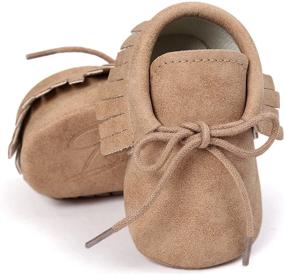 img 1 attached to Premium Soft Sole Tassel Moccasin Sneakers for Infant Baby Boys and Girls - First Walker Shoes with Anti-Slip Feature