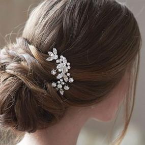 img 4 attached to Enhance Your Bridal Look with the Jakawin Crystal Hair Comb HC042 (Silver): Exquisite Wedding Hair Accessories for Women and Girls