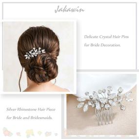 img 1 attached to Enhance Your Bridal Look with the Jakawin Crystal Hair Comb HC042 (Silver): Exquisite Wedding Hair Accessories for Women and Girls