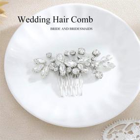 img 3 attached to Enhance Your Bridal Look with the Jakawin Crystal Hair Comb HC042 (Silver): Exquisite Wedding Hair Accessories for Women and Girls