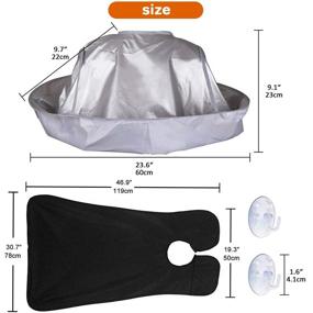 img 3 attached to Waterproof Hair Cutting Cape Umbrella with Beard Bib - Hair Catcher for Adults/Kids. Family Hairdresser Accessories, Includes 2 Suction Cups (2 Pcs)