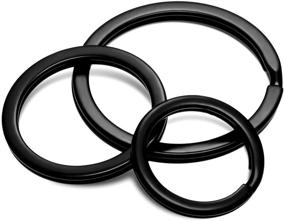 img 1 attached to 🔑 Metal Split Ring Key Chain Rings for Efficient Home and Car Keys Organization, Pack of 30 (Black, 3/4 Inch, 1 Inch, and 1.25 Inch)