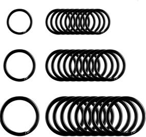 img 4 attached to 🔑 Metal Split Ring Key Chain Rings for Efficient Home and Car Keys Organization, Pack of 30 (Black, 3/4 Inch, 1 Inch, and 1.25 Inch)