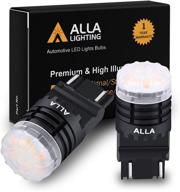 🌟 alla lighting 4257na 4257 dual color led turn signal lights – super bright, 6000k white (drl/parking) & amber yellow (blinker), 12v upgrade logo