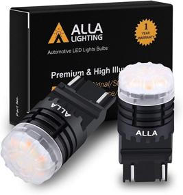 img 4 attached to 🌟 Alla Lighting 4257NA 4257 Двуцветные светодиодные указатели поворота - суперяркие, белый 6000K (DRL/парковка) и янтарный желтый (мигатель), 12V обновление