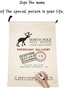 img 1 attached to 🎅 HBlife Blank Santa Sack: Extra Large Christmas Bags with Drawstring - 3 Pack B, 19.7"x27.6