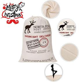 img 2 attached to 🎅 HBlife Blank Santa Sack: Extra Large Christmas Bags with Drawstring - 3 Pack B, 19.7"x27.6