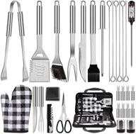 🔥 proastar 31pcs bbq grill accessories set: stainless steel tools, carrying bag, thermometer, ideal for camping/backyard grilling логотип