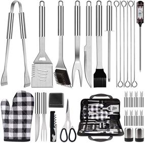 img 4 attached to 🔥 ProaStar 31Pcs BBQ Grill Accessories Set: Stainless Steel Tools, Carrying Bag, Thermometer, Ideal for Camping/Backyard Grilling