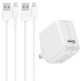 img 4 attached to 🔌 [Apple MFi Certified] iPad Charger: Veetone 2.4A 12W USB Power Rapid Wall Charger, Foldable & Portable Travel Plug + 2 Pack 6.6FT Lightning to USB Fast Charge Data Sync Cord for iPhone 12/11/XS/XR/X 8/iPad