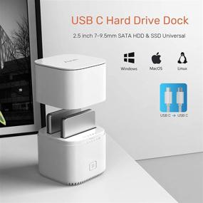 img 3 attached to Alxum USB C SATA SSD Docking Station: 2.5 Inch Hard Drive Duplicator with Cooling Fan and Dust Cover, Offline Clone – White