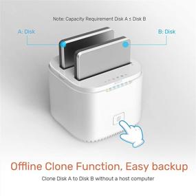 img 2 attached to Alxum USB C SATA SSD Docking Station: 2.5 Inch Hard Drive Duplicator with Cooling Fan and Dust Cover, Offline Clone – White
