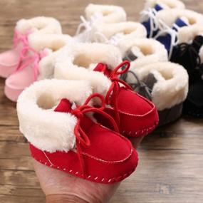 img 1 attached to 👶 Yvinak Newborn Baby Girls Boys Warm Winter Snow Boots: Non Skid Soft Sole Crib Shoes