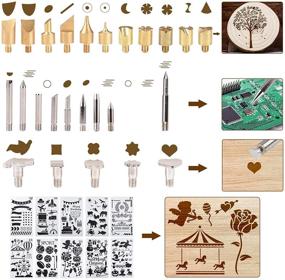 img 2 attached to 🔥 Suteck 42 PCS Wood Burning Kit: Pyrography Pen, 27 Soldering Embossing Tips, Adjustable Temperature Switch, Stencil Carving Knife