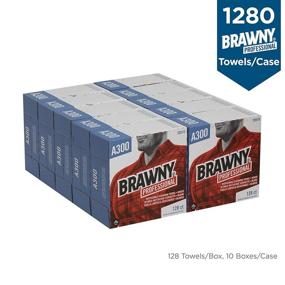 img 3 attached to 🧻 Brawny Professional A300 Disposable Cleaning Towel - GP PRO (Georgia-Pacific), 29518, White (128 Wipers per Box), 10 Boxes - Tall Box