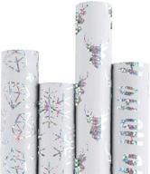 🎁 ruspepa christmas wrapping paper: white with silver shiny pattern - 4 roll set, 30inch x 10feet each - ideal for perfect christmas gift packaging logo