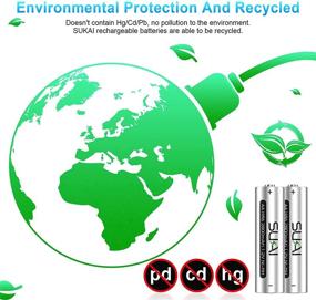 img 1 attached to 🔋 Перезаряжаемые батареи SUKAI AA, 2800 мАч 1,2 В высокопроизводительный Ni-MH комплект батарей AA (16) - Долговечные батареи с низким саморазрядом.