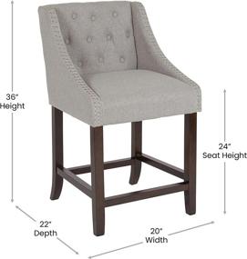 img 1 attached to 🪑 Taylor + Logan Residential Barstools, 2 Pack: Elegant Light Gray Fabric Seating Solution