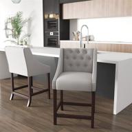 🪑 taylor + logan residential barstools, 2 pack: elegant light gray fabric seating solution logo