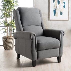 img 3 attached to 🪑 Ultimate Comfort and Style: Christopher Knight Home Haddan Fabric Recliner in Charcoal Shade