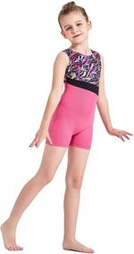 img 4 attached to 🏻 Stunning Kql Gymnastics Leotards Dancewear with Rhinestones for Girls, Available with Socks & Tights