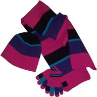 n'ice caps girls striped beanie, scarf, and magic glove accessory set logo