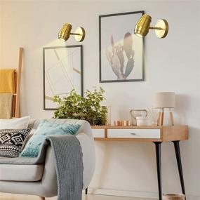 img 1 attached to 💡 WOAZY Polished Brass LED Wall Sconces: Stylish Modern Wall Lighting for Bedroom, Hotel, and Living Room - Adjustable, Energy-Efficient Design by 360 Lighting