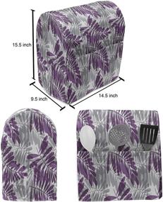 img 1 attached to 🌿 Stylish Lunarable Purple and Grey Stand Mixer Cover: Exotic Forest Leaves Silhouettes Design, Multi-purpose Kitchen Appliance Organizer Bag with Pockets - 6-8 Quarts, Purple Grey