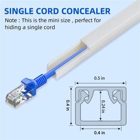 img 3 attached to 🔌 PQPB Cord Cover Wall 142in Cable Concealer Channel: Hide TV and Computer Cords in Home Office - White