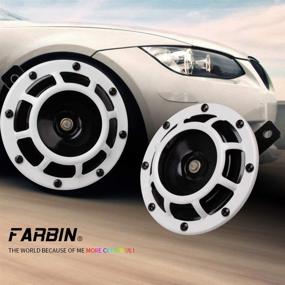 img 3 attached to Белый набор автомобильного клаксона FARBIN - 12V металлический двойной гудок супер тона высокий/низкий с защитной решеткой