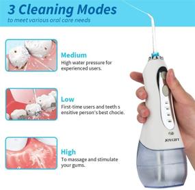 img 3 attached to Cordless Water Flosser with 4 Jet Tips: Rechargeable, Portable and Effective for Dental Care at Home or Travel - Perfect for Women, Men, Kids, and Brace Wearers. 300ML Capacity & 3 Water Pressure Modes