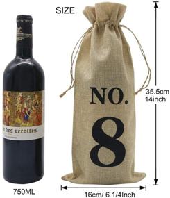 img 3 attached to 🍷 Shintop Set of 10 Jute Wine Bags, 14 x 6 1/4 inches Hessian Numbered Wine Bottle Gift Bags with Drawstring for Blind Wine Tasting Events (Brown)