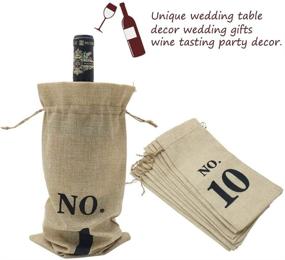 img 1 attached to 🍷 Shintop Set of 10 Jute Wine Bags, 14 x 6 1/4 inches Hessian Numbered Wine Bottle Gift Bags with Drawstring for Blind Wine Tasting Events (Brown)