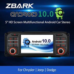 img 3 attached to Универсальный мультимедийный плеер для автомобиля Jeep Dodge Chrysler, Android 10.0, Bluetooth GPS навигация, 5-дюймовый сенсорный экран, четырехъядерный процессор, 2 ГБ оперативной памяти, порт USB SD, поддержка TPMS DVR OBD2 и камеры заднего вида.